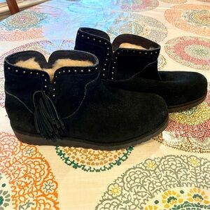 UGG Black Suede Ankle Boots